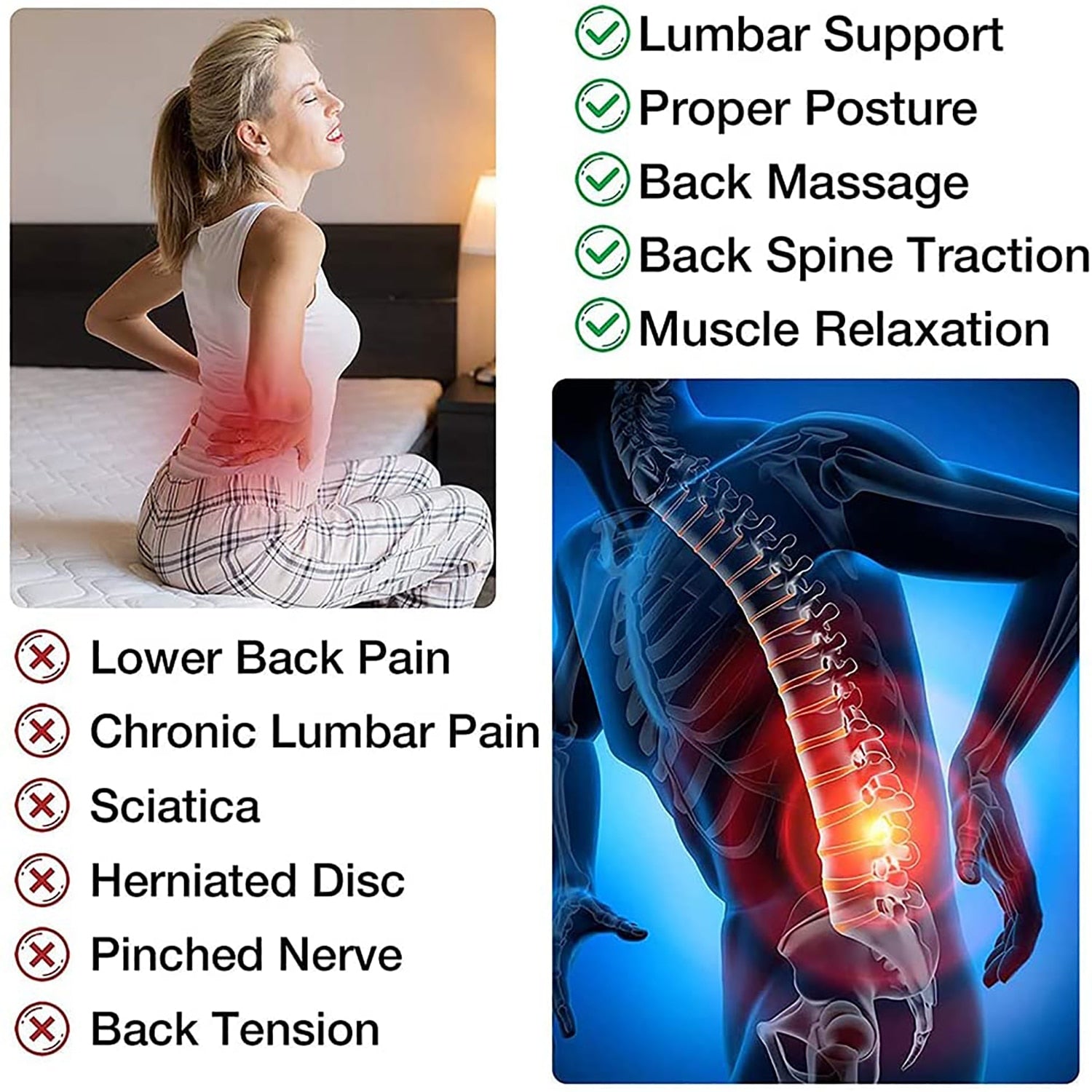 Back Massager Equipment Men Women Waist Stretch Traction Massage Tools  Fitness Lumbar Support Relaxation Spine Pain Relief